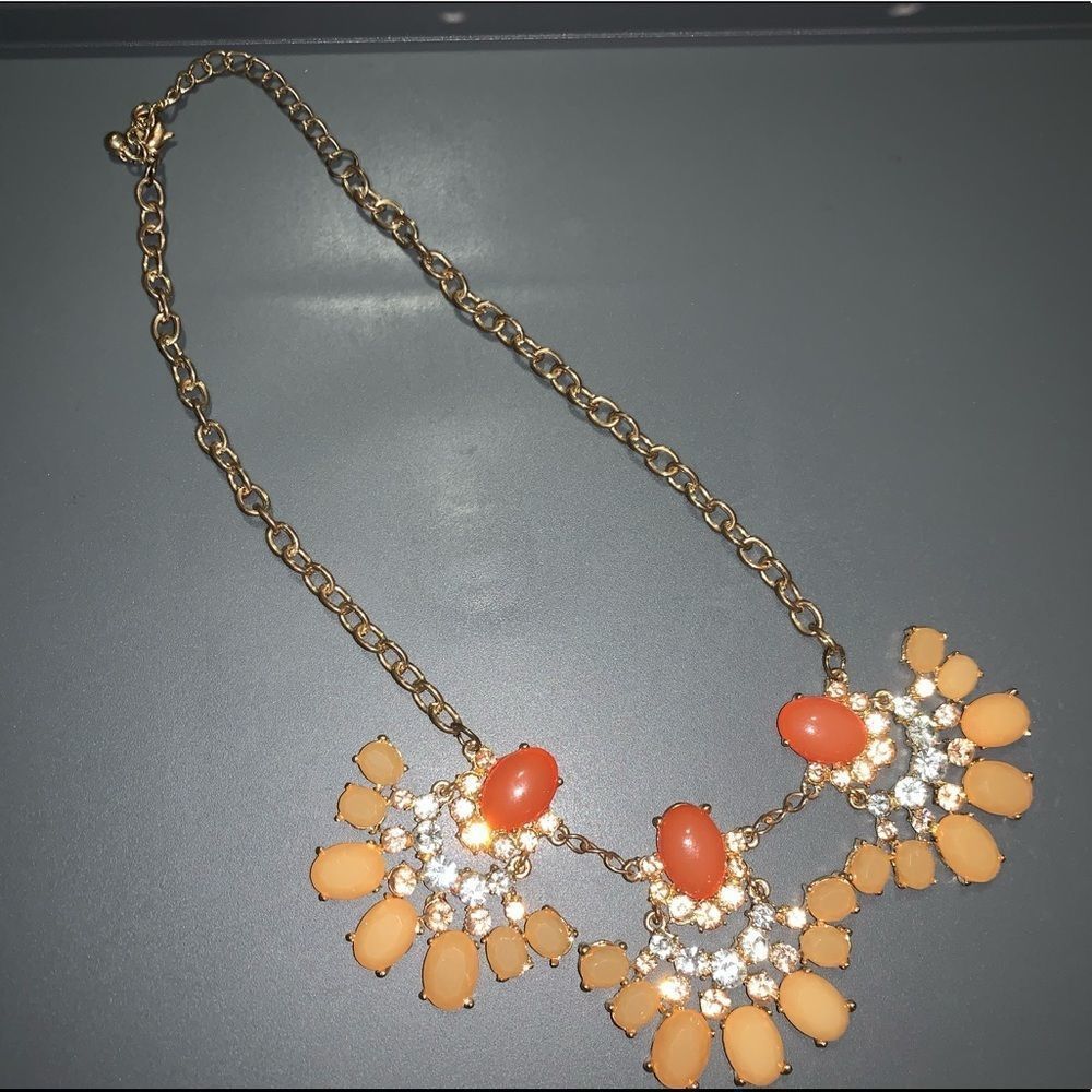 Orange Rhinestone Necklace - Picture 3 of 3